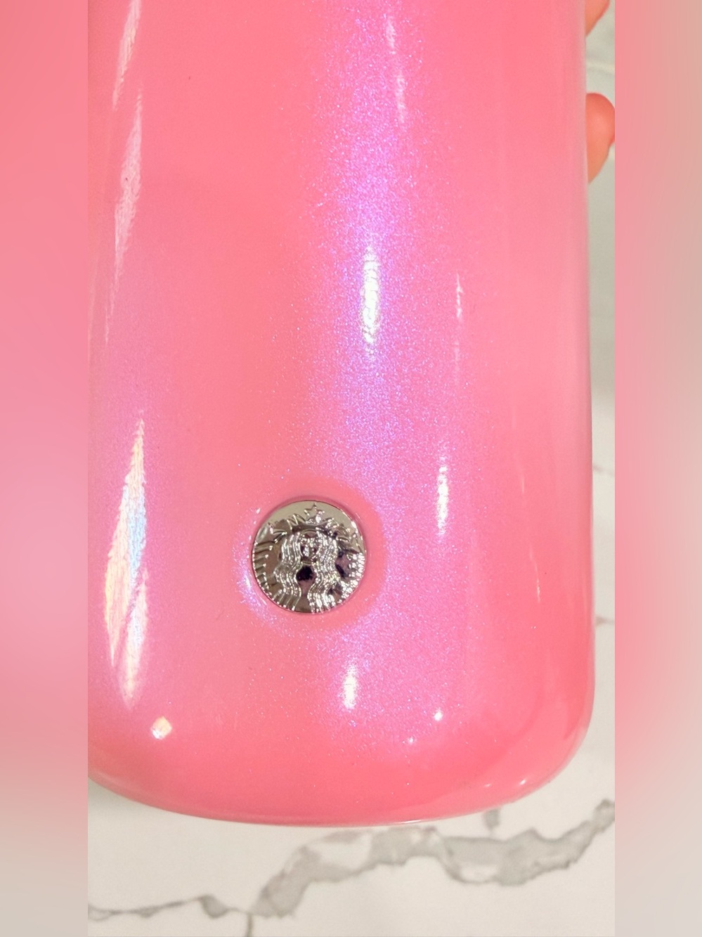 NWT Starbucks Pink Shimmer Iridescent 20 oz Vacuum Insulated Travel Tumbler - Picture 3 of 3